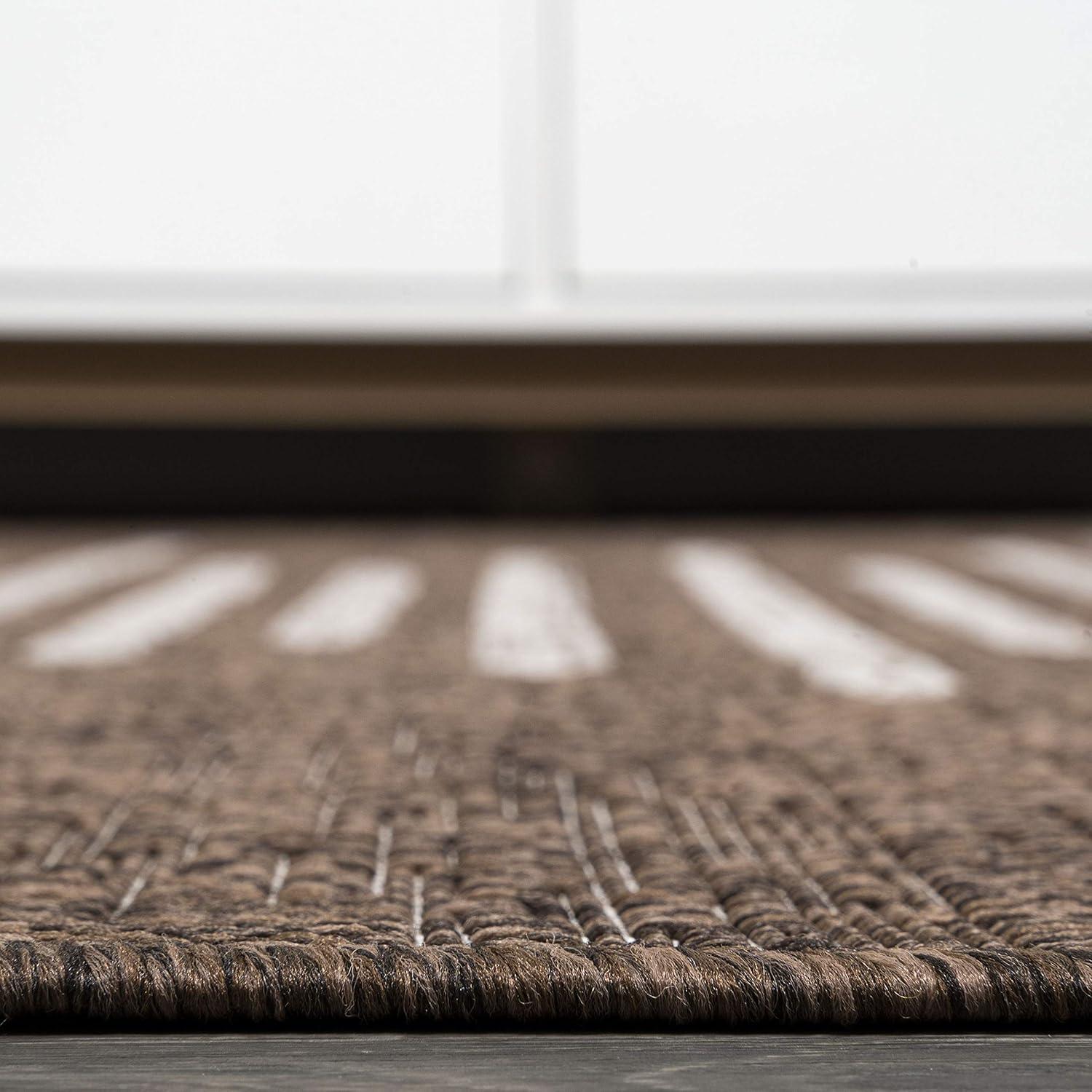 image:imageJONATHAN Y Stripe Geometric Indoor Outdoor Runner Rug 2X10 BeigeBrown Zolak Berber for Backyard Patio Porch EasyCleaning High Traffic PetFriendly NonShedding SMB124A210BrownBeige