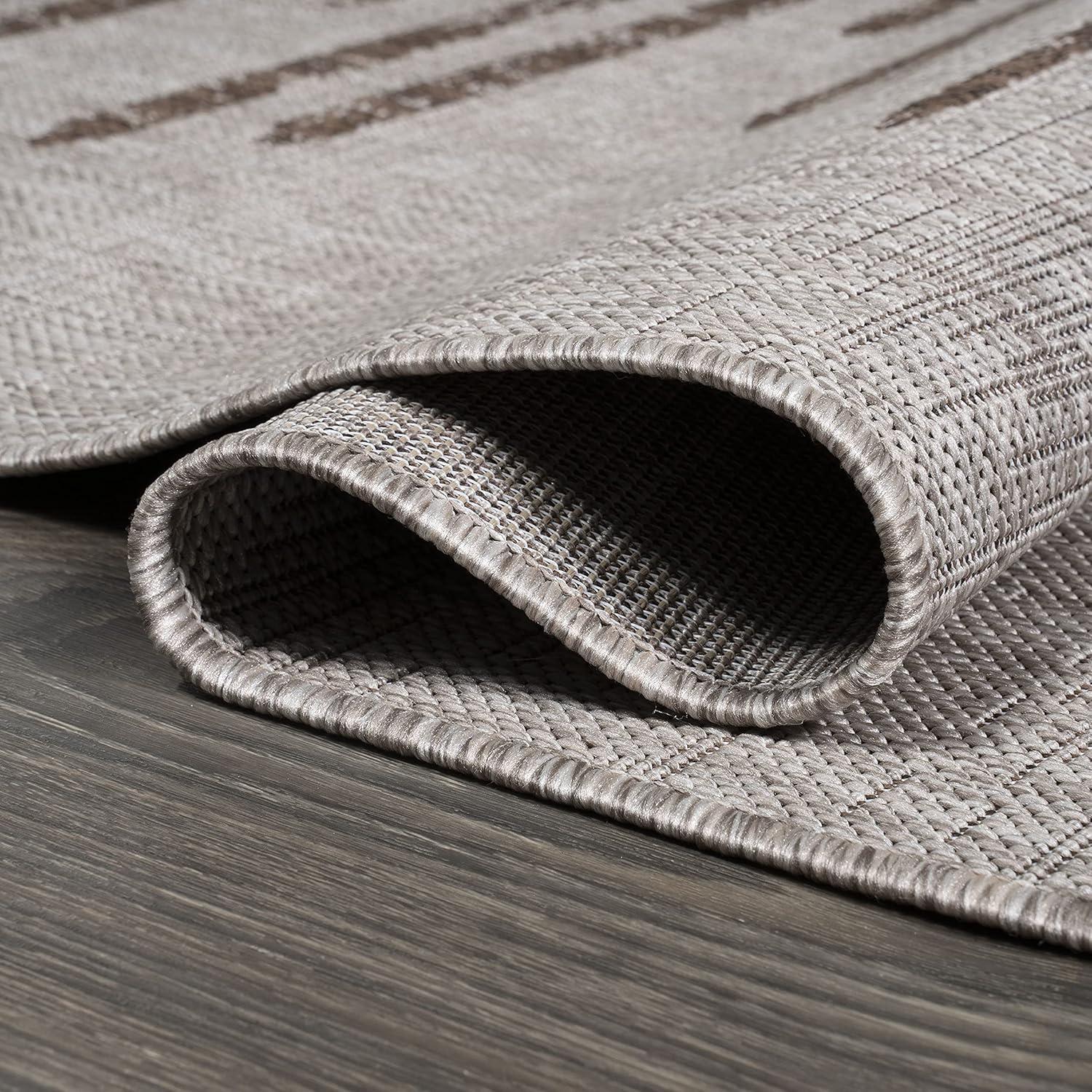 image:imageJONATHAN Y Stripe Geometric Indoor Outdoor Runner Rug 2X10 BeigeBrown Zolak Berber for Backyard Patio Porch EasyCleaning High Traffic PetFriendly NonShedding SMB124A210BeigeBrown
