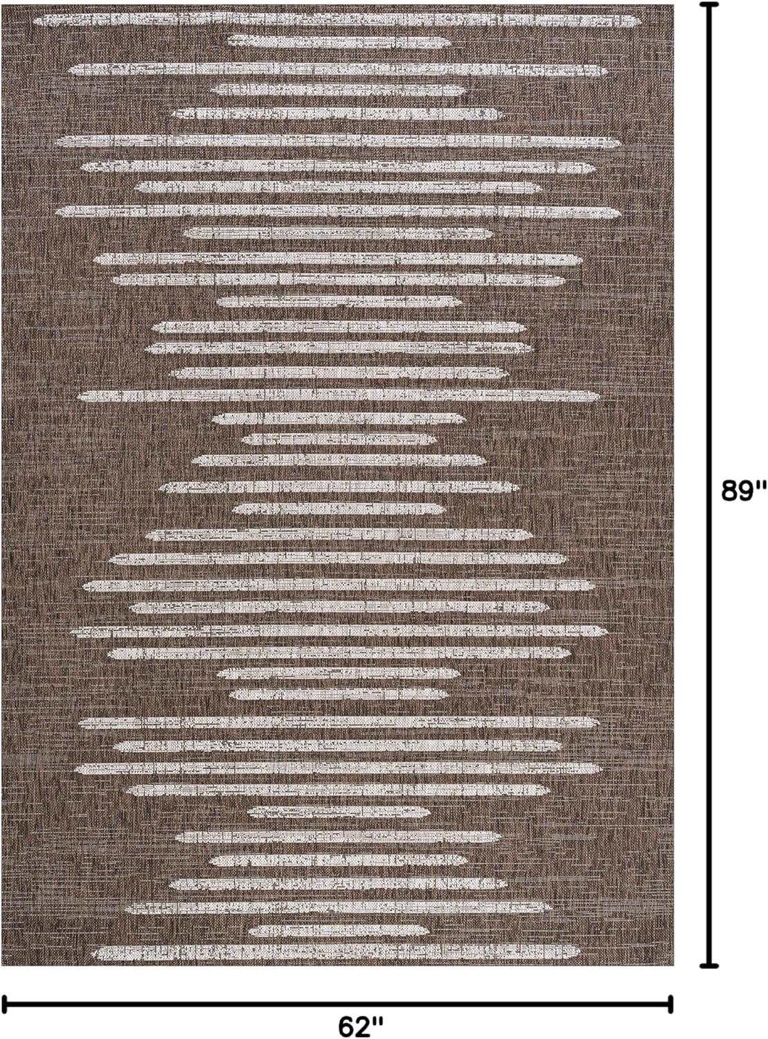 image:imageJONATHAN Y Stripe Geometric Indoor Outdoor Runner Rug 2X10 BeigeBrown Zolak Berber for Backyard Patio Porch EasyCleaning High Traffic PetFriendly NonShedding SMB124A210BrownBeige