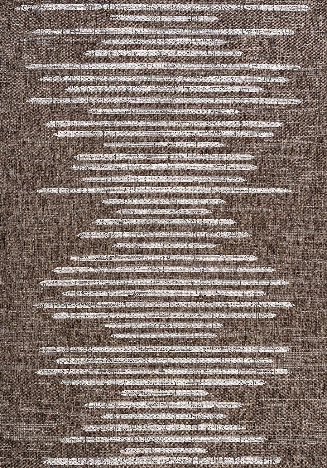 image:imageJONATHAN Y Stripe Geometric Indoor Outdoor Runner Rug 2X10 BeigeBrown Zolak Berber for Backyard Patio Porch EasyCleaning High Traffic PetFriendly NonShedding SMB124A210BrownBeige