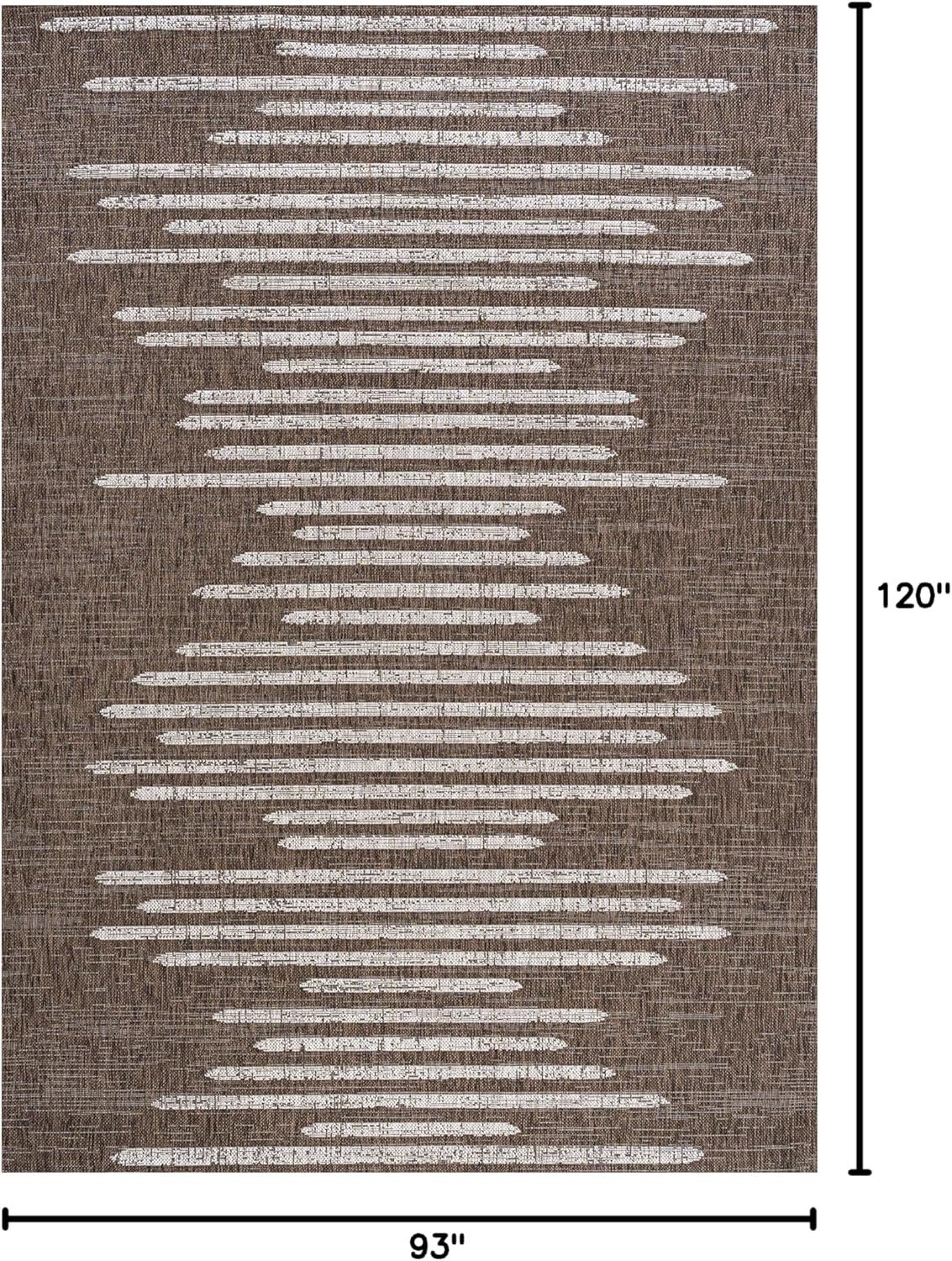 image:imageJONATHAN Y Stripe Geometric Indoor Outdoor Runner Rug 2X10 BeigeBrown Zolak Berber for Backyard Patio Porch EasyCleaning High Traffic PetFriendly NonShedding SMB124A210BrownBeige