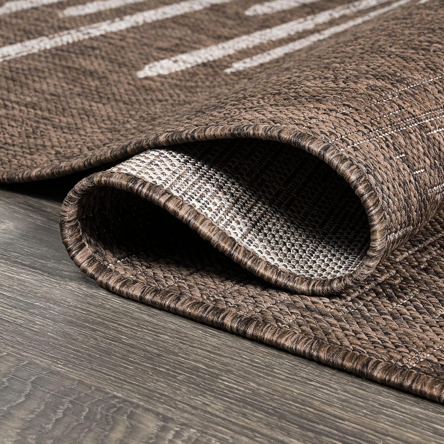 image:imageJONATHAN Y Stripe Geometric Indoor Outdoor Runner Rug 2X10 BeigeBrown Zolak Berber for Backyard Patio Porch EasyCleaning High Traffic PetFriendly NonShedding SMB124A210BrownBeige