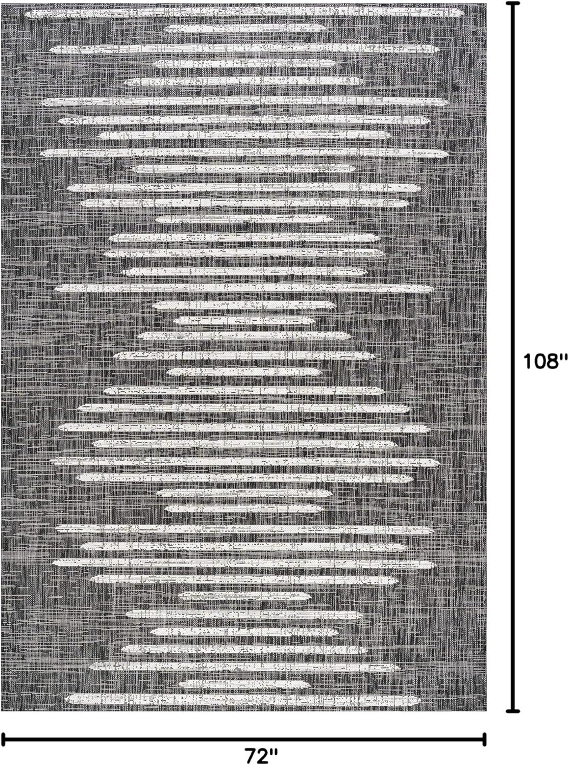image:imageJONATHAN Y Stripe Geometric Indoor Outdoor Runner Rug 2X10 BeigeBrown Zolak Berber for Backyard Patio Porch EasyCleaning High Traffic PetFriendly NonShedding SMB124A210BlackIvory