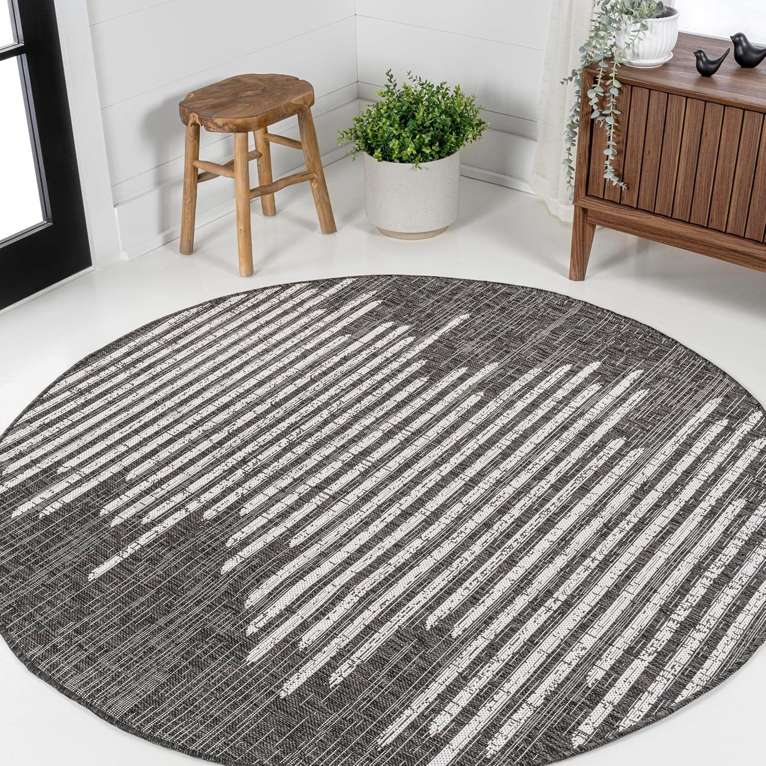 image:imageJONATHAN Y Stripe Geometric Indoor Outdoor Runner Rug 2X10 BeigeBrown Zolak Berber for Backyard Patio Porch EasyCleaning High Traffic PetFriendly NonShedding SMB124A210BlackIvory
