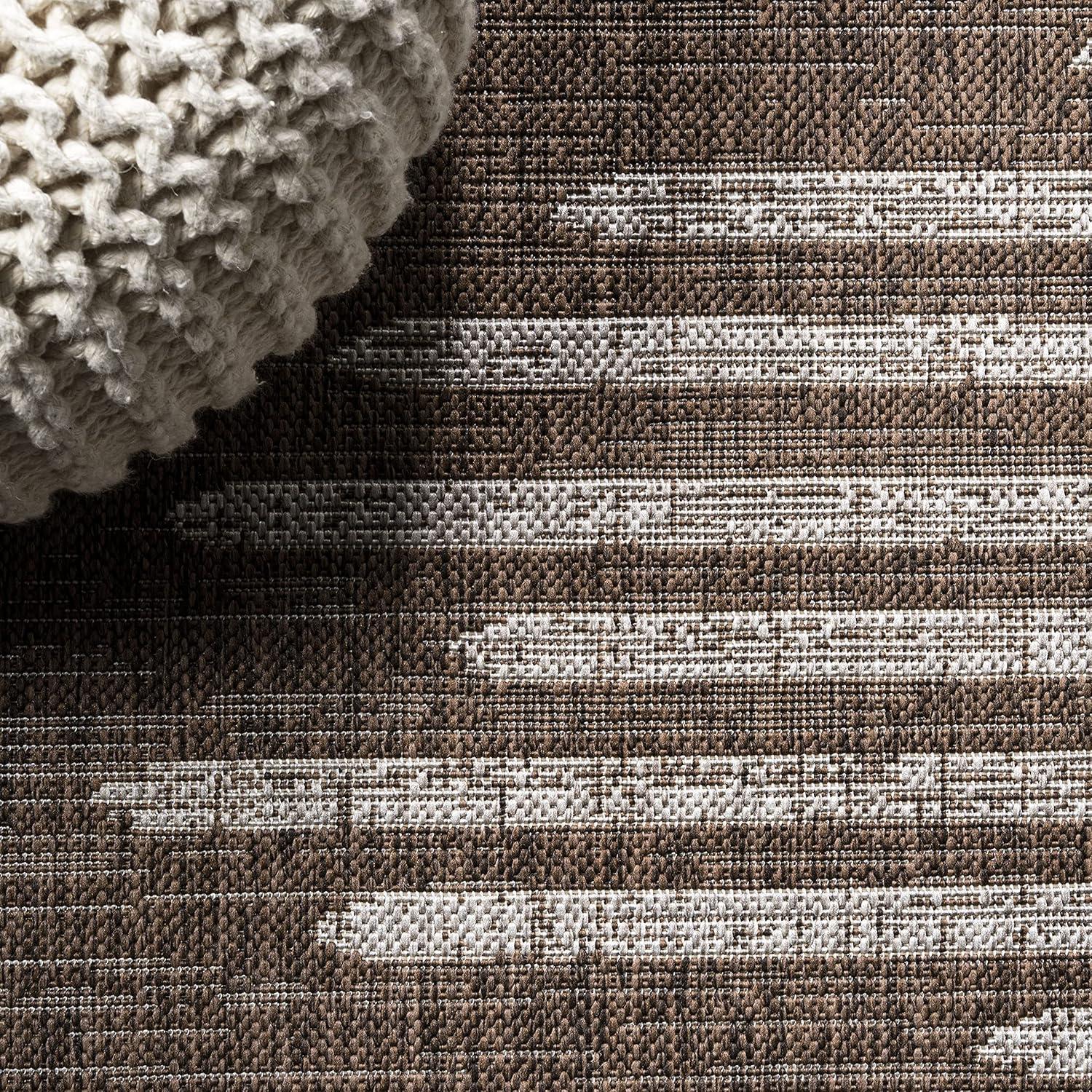 image:imageJONATHAN Y Stripe Geometric Indoor Outdoor Runner Rug 2X10 BeigeBrown Zolak Berber for Backyard Patio Porch EasyCleaning High Traffic PetFriendly NonShedding SMB124A210BrownBeige