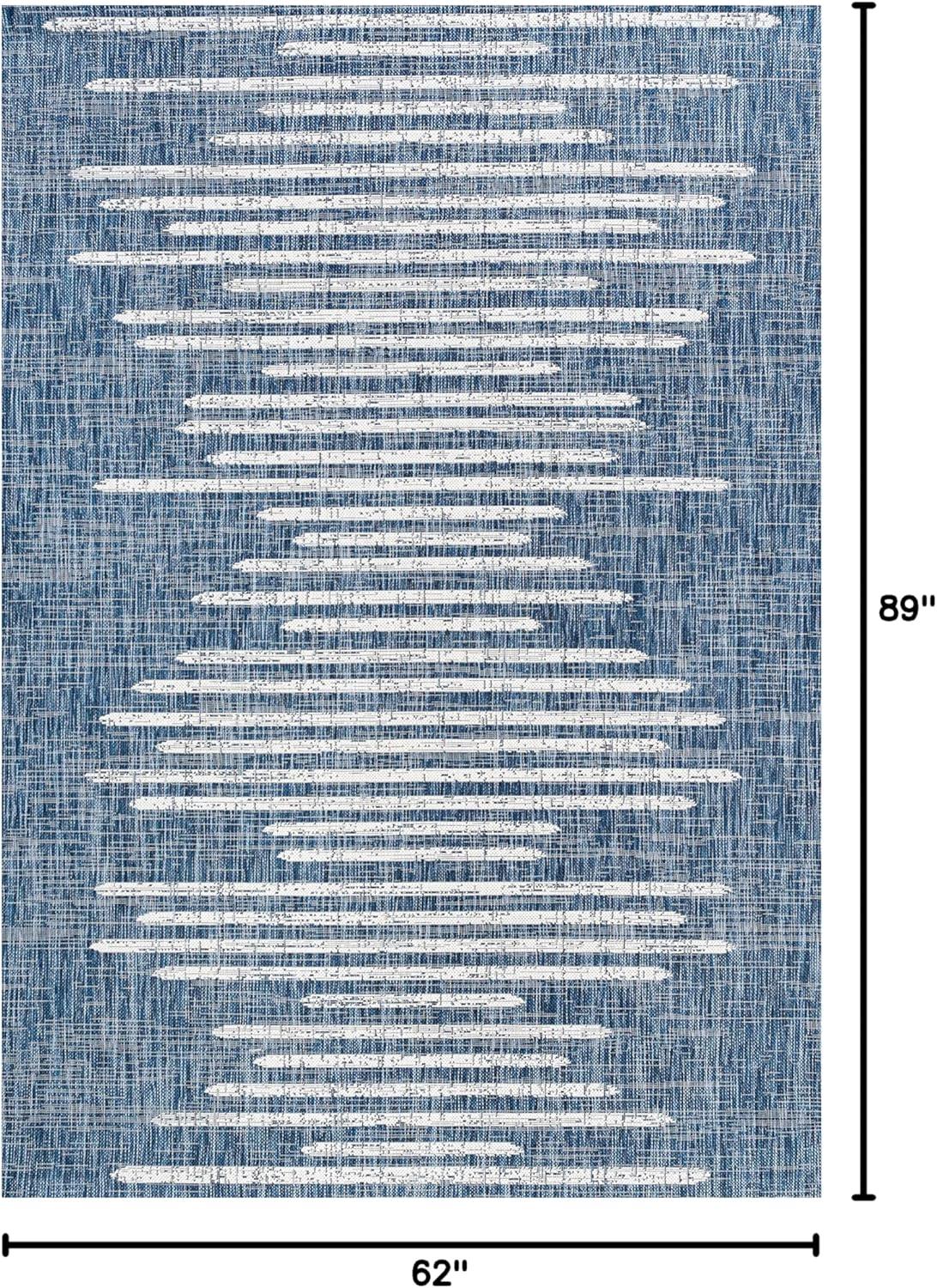 image:imageJONATHAN Y Stripe Geometric Indoor Outdoor Runner Rug 2X10 BeigeBrown Zolak Berber for Backyard Patio Porch EasyCleaning High Traffic PetFriendly NonShedding SMB124A210BlueIvory