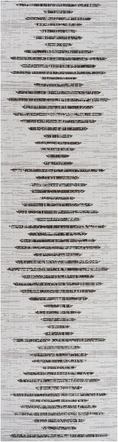 image:imageJONATHAN Y Stripe Geometric Indoor Outdoor Runner Rug 2X10 BeigeBrown Zolak Berber for Backyard Patio Porch EasyCleaning High Traffic PetFriendly NonShedding SMB124A210IvoryBlack