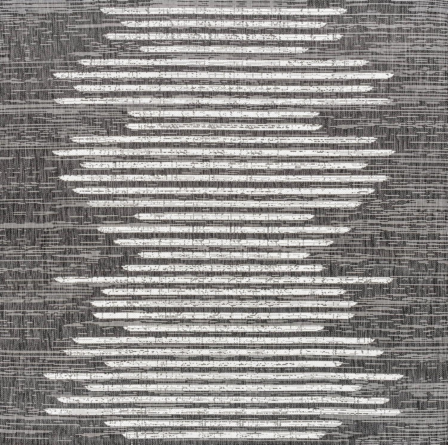 image:imageJONATHAN Y Stripe Geometric Indoor Outdoor Runner Rug 2X10 BeigeBrown Zolak Berber for Backyard Patio Porch EasyCleaning High Traffic PetFriendly NonShedding SMB124A210BlackIvory