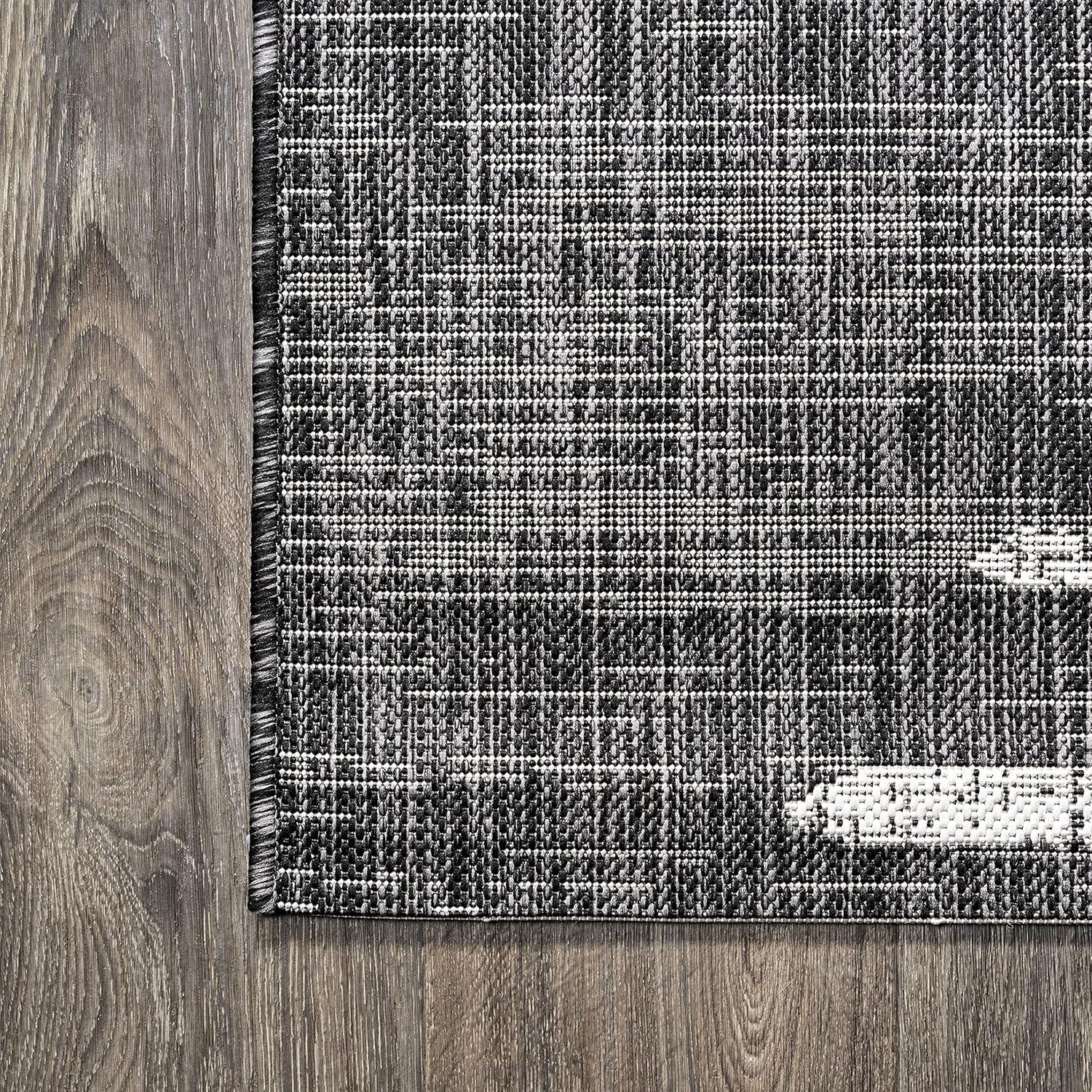 image:imageJONATHAN Y Stripe Geometric Indoor Outdoor Runner Rug 2X10 BeigeBrown Zolak Berber for Backyard Patio Porch EasyCleaning High Traffic PetFriendly NonShedding SMB124A210BlackIvory