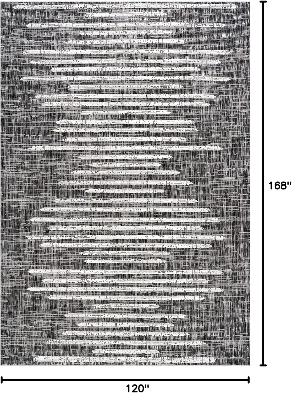 image:imageJONATHAN Y Stripe Geometric Indoor Outdoor Runner Rug 2X10 BeigeBrown Zolak Berber for Backyard Patio Porch EasyCleaning High Traffic PetFriendly NonShedding SMB124A210BlackIvory