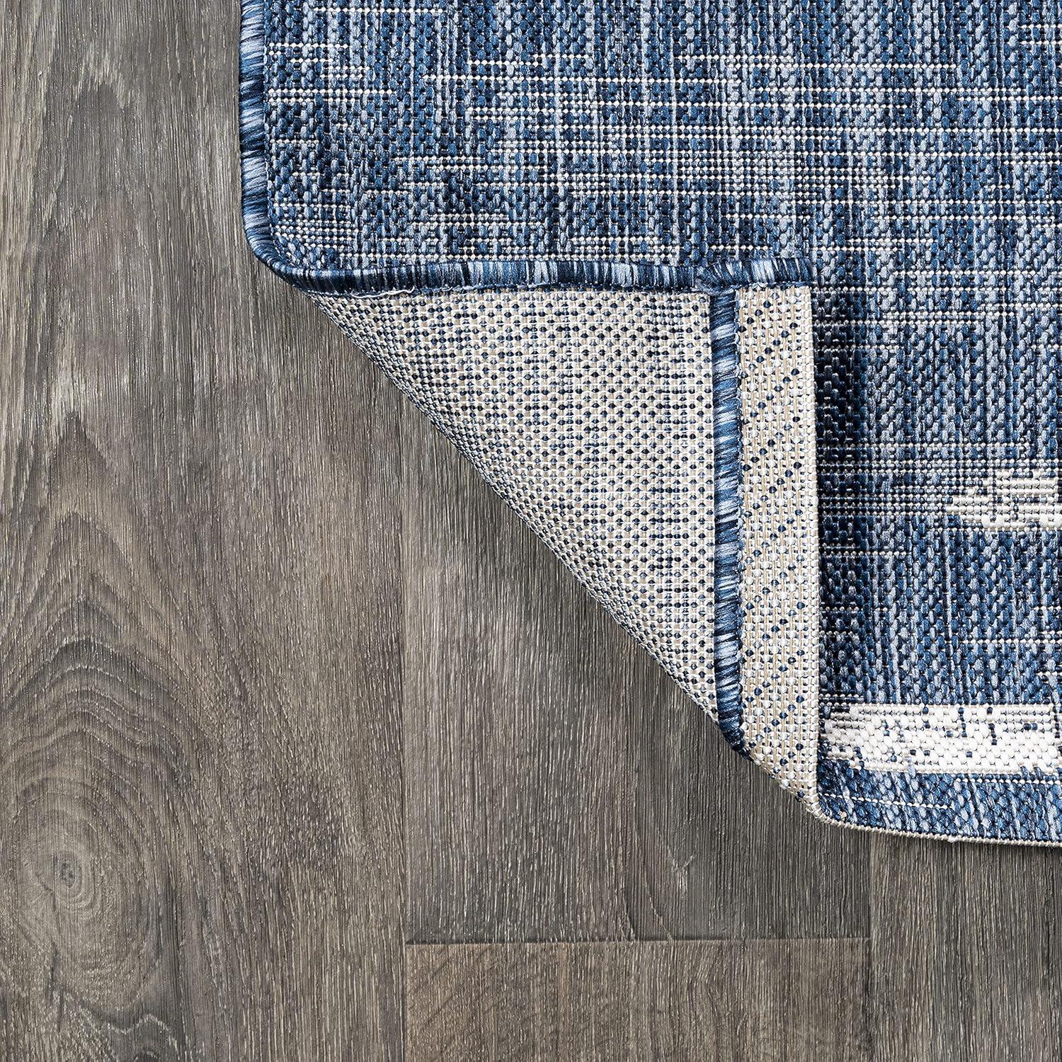 image:imageJONATHAN Y Stripe Geometric Indoor Outdoor Runner Rug 2X10 BeigeBrown Zolak Berber for Backyard Patio Porch EasyCleaning High Traffic PetFriendly NonShedding SMB124A210BlueIvory