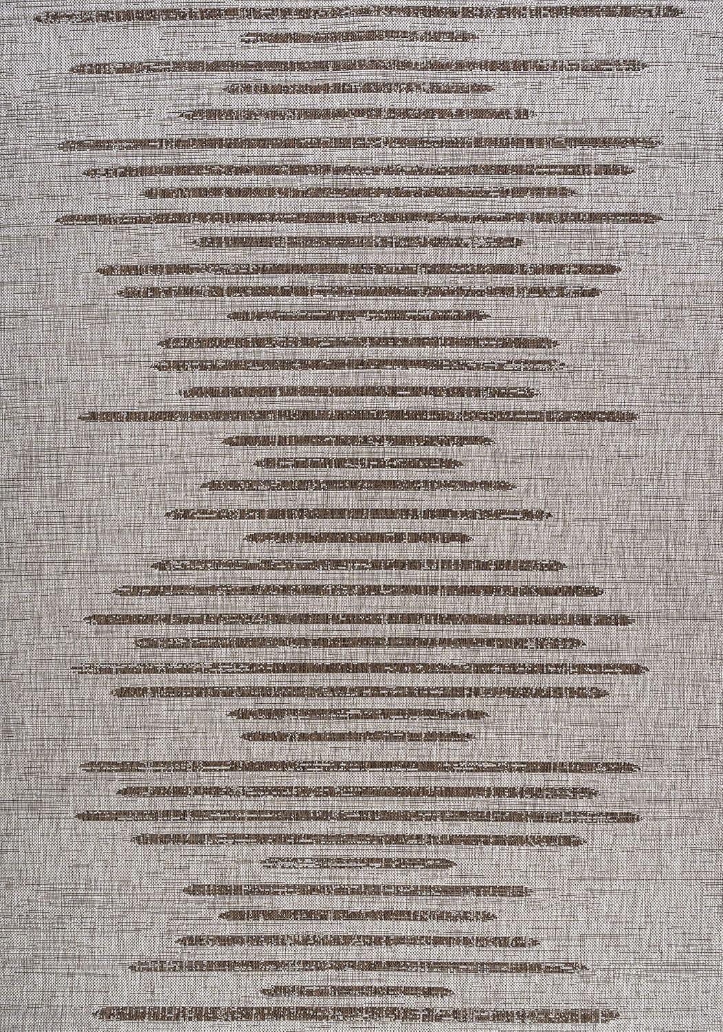 image:imageJONATHAN Y Stripe Geometric Indoor Outdoor Runner Rug 2X10 BeigeBrown Zolak Berber for Backyard Patio Porch EasyCleaning High Traffic PetFriendly NonShedding SMB124A210BeigeBrown