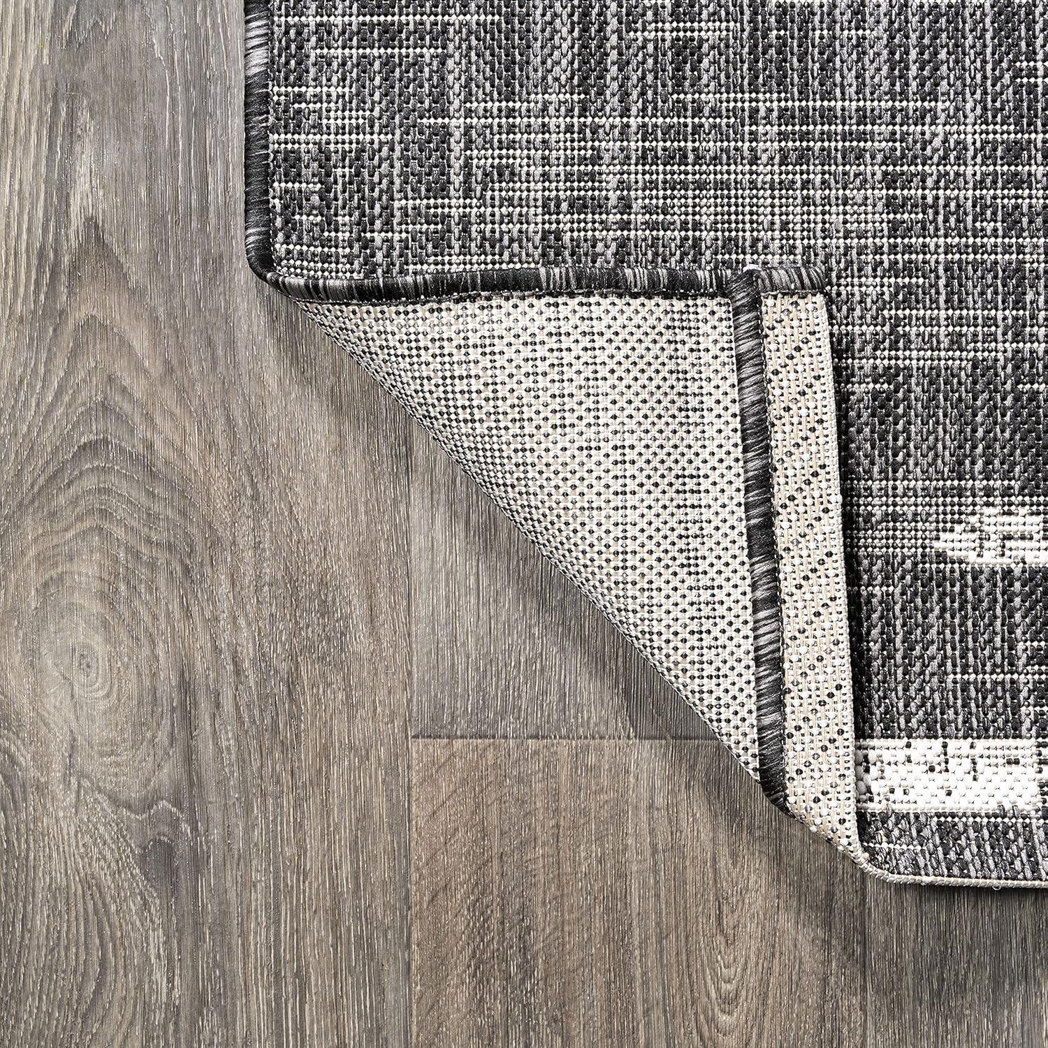 image:imageJONATHAN Y Stripe Geometric Indoor Outdoor Runner Rug 2X10 BeigeBrown Zolak Berber for Backyard Patio Porch EasyCleaning High Traffic PetFriendly NonShedding SMB124A210BlackIvory