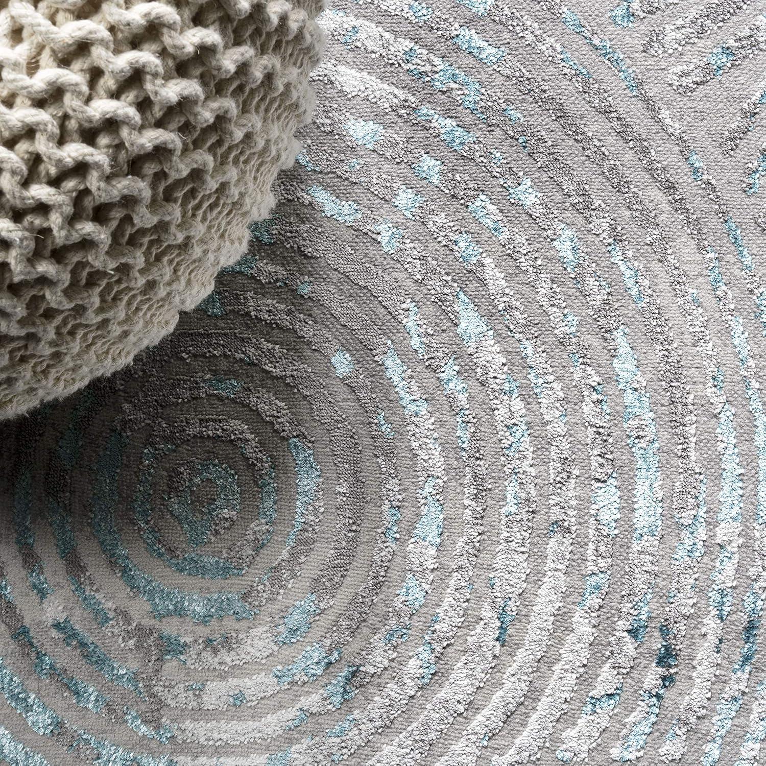 image:imageJONATHAN Y Timeworn Abstract GrayTurquoise Runner Rug 2X8 ft Modern for Living Room Bedroom Kitchen Office EasyCleaning High Traffic PetFriendly NonShedding SOR205A284 x 6 Rectangular