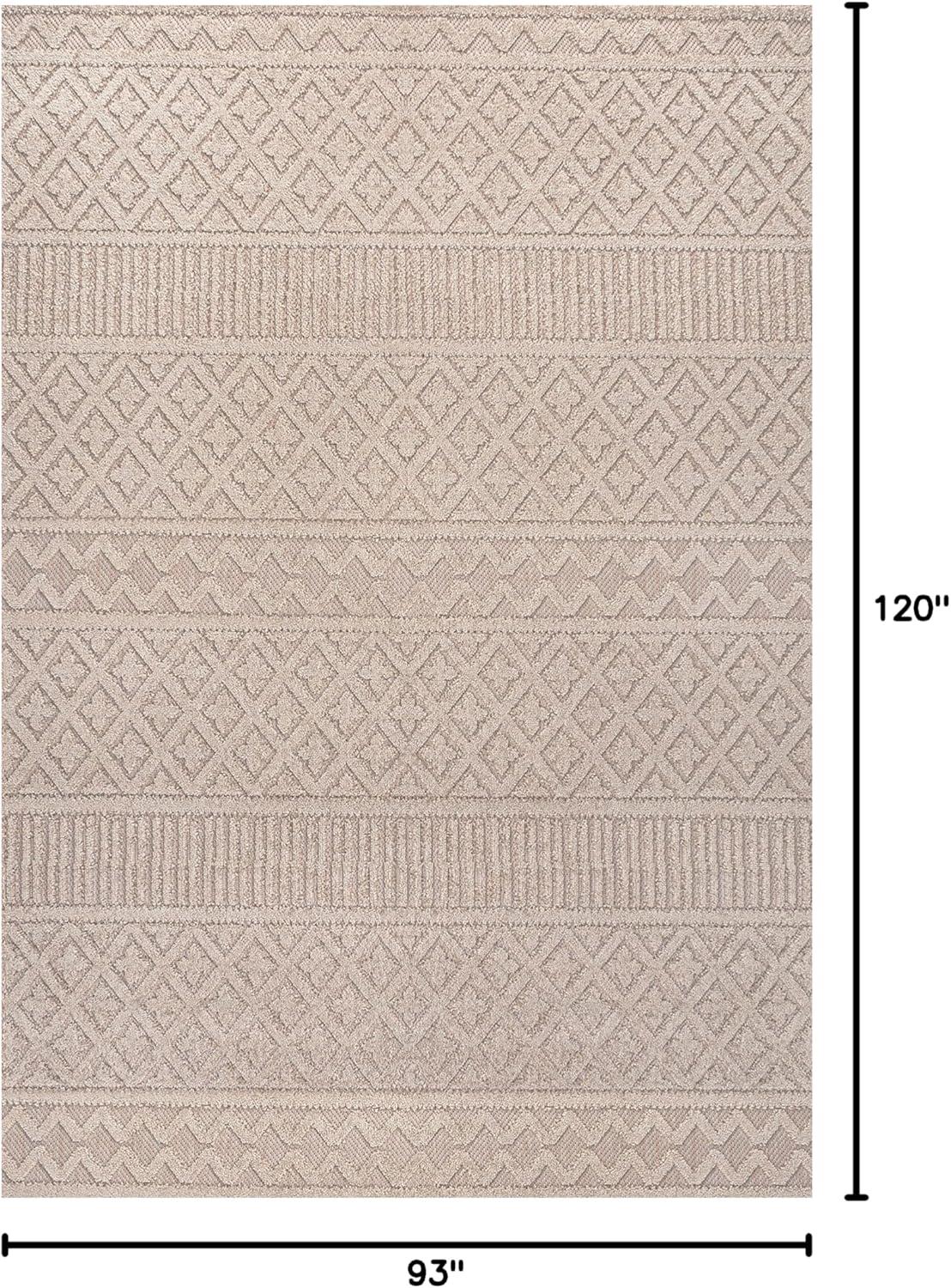 image:imageJONATHAN Y Trellis Geometric Indoor Outdoor Area Rug 5X8 BeigeGray Ormond HighLow Modern for Backyard Patio Porch EasyCleaning High Traffic PetFriendly NonShedding SBH109C5BeigeGray