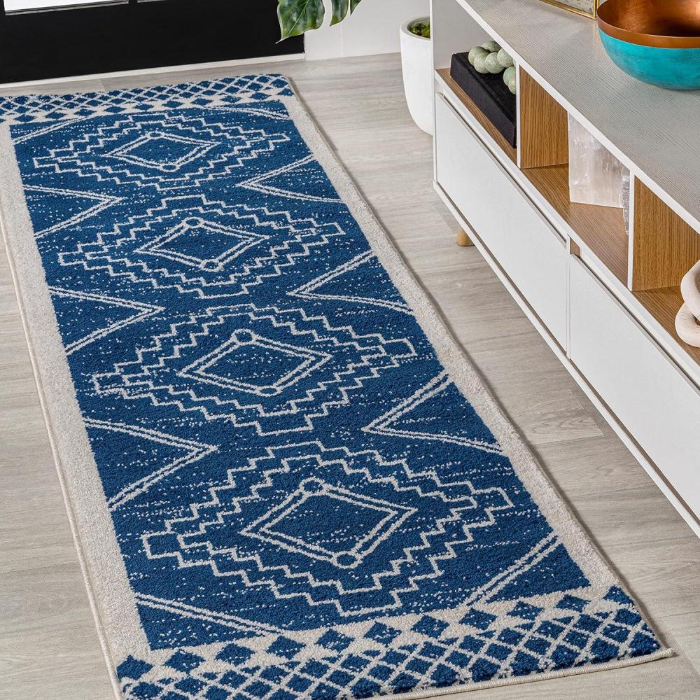 image:imageJONATHAN Y Amir Moroccan Beni Souk GrayCream 4x4 Square Indoor Area Rug Bohemian Scandinavian EasyCleaning for Living Room Bedroom Kitchen Pet Friendly NonShedding MOH200C4SQNavyIvory