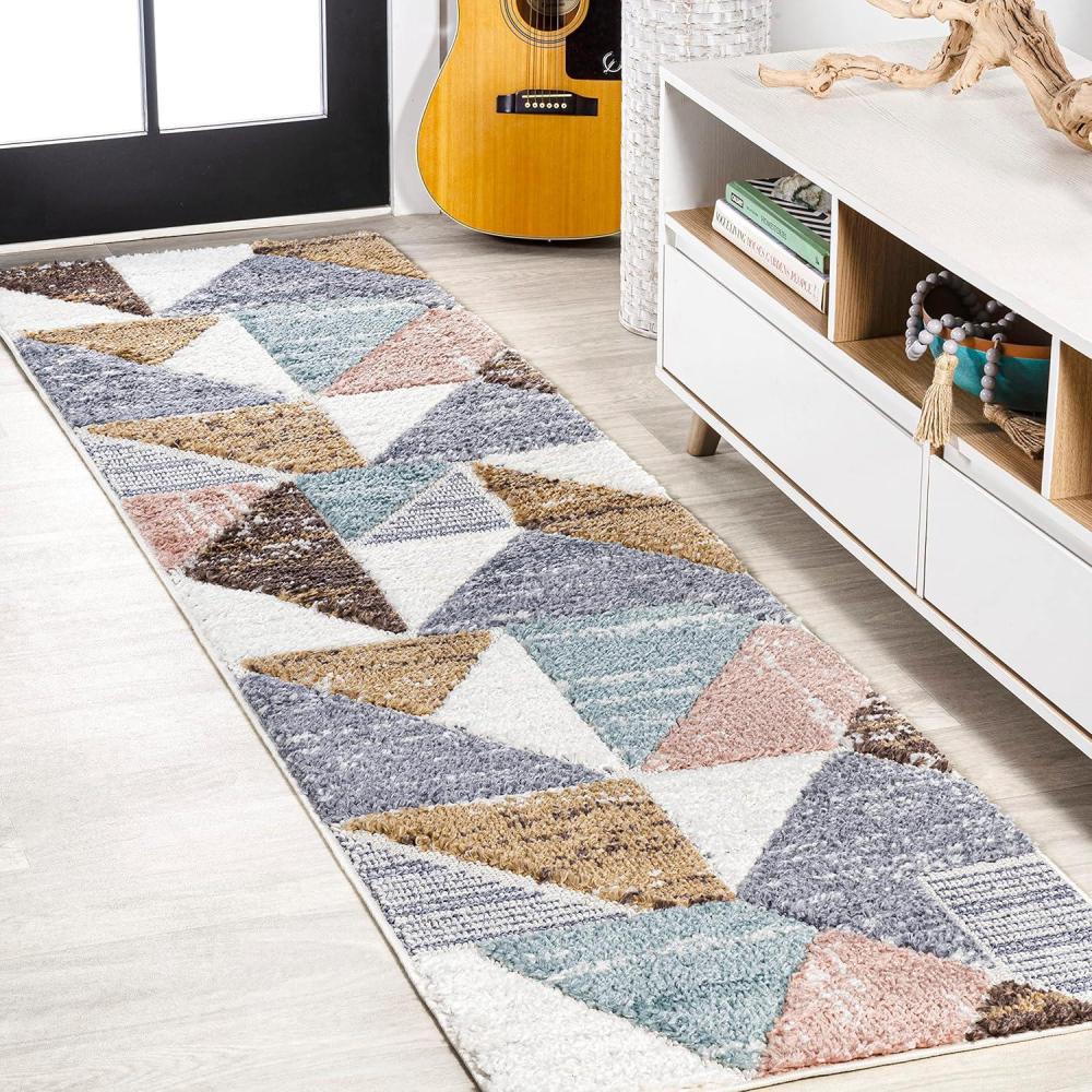 image:imageJONATHAN Y Colorblock Carved HighLow Multi Indoor Area Rug 5X8 ft Aileen Geometric Scandi for Living Room Bedroom Kitchen EasyCleaning High Traffic PetFriendly NonShedding SNT107A522 x 8 Runner