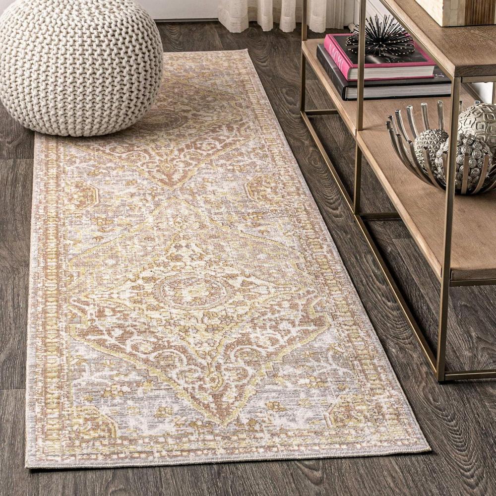 image:imageJONATHAN Y Petras Modern Ornate Medallion GrayBrown Indoor Area Rug 5x8 Transitional Traditional EasyCleaning for Living Room Bedroom Kitchen Pet Friendly NonShedding MDP307A5Grey