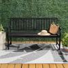 JONATHAN Y Acacia Wood Outdoor Bench, 59.1″ 3-Seat Slat-Back Patio Garden Bench with Heavy Duty 600-Lbs Support, for Porch Lawn Yard (BNH101D)(Black)