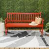 JONATHAN Y Acacia Wood Outdoor Bench, 59.1″ 3-Seat Slat-Back Patio Garden Bench with Heavy Duty 600-Lbs Support, for Porch Lawn Yard (BNH101D)(Red)