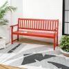 JONATHAN Y Acacia Wood Outdoor Bench, 59.1″ 3-Seat Slat-Back Patio Garden Bench with Heavy Duty 600-Lbs Support, for Porch Lawn Yard (BNH101D)(Red)