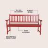 JONATHAN Y Acacia Wood Outdoor Bench, 59.1″ 3-Seat Slat-Back Patio Garden Bench with Heavy Duty 600-Lbs Support, for Porch Lawn Yard (BNH101D)(Red)