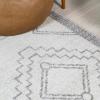 JONATHAN Y Amir Moroccan Beni Souk Gray/Cream 4×4 Square Indoor Area Rug, Bohemian, Scandinavian, Easy-Cleaning for Living Room, Bedroom, Kitchen, Pet Friendly, Non-Shedding (MOH200C-4SQ)(Cream/Gray)