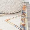 JONATHAN Y Amir Moroccan Beni Souk Gray/Cream 4×4 Square Indoor Area Rug, Bohemian, Scandinavian, Easy-Cleaning for Living Room, Bedroom, Kitchen, Pet Friendly, Non-Shedding (MOH200C-4SQ)(Ivory/Blue/Orange)