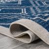 JONATHAN Y Amir Moroccan Beni Souk Gray/Cream 4×4 Square Indoor Area Rug, Bohemian, Scandinavian, Easy-Cleaning for Living Room, Bedroom, Kitchen, Pet Friendly, Non-Shedding (MOH200C-4SQ)(Navy/Ivory)