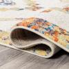 JONATHAN Y Amir Moroccan Beni Souk Gray/Cream 4×4 Square Indoor Area Rug, Bohemian, Scandinavian, Easy-Cleaning for Living Room, Bedroom, Kitchen, Pet Friendly, Non-Shedding (MOH200C-4SQ)(Ivory/Blue/Orange)