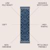 JONATHAN Y Amir Moroccan Beni Souk Gray/Cream 4×4 Square Indoor Area Rug, Bohemian, Scandinavian, Easy-Cleaning for Living Room, Bedroom, Kitchen, Pet Friendly, Non-Shedding (MOH200C-4SQ)(Navy/Ivory)