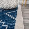 JONATHAN Y Amir Moroccan Beni Souk Gray/Cream 4×4 Square Indoor Area Rug, Bohemian, Scandinavian, Easy-Cleaning for Living Room, Bedroom, Kitchen, Pet Friendly, Non-Shedding (MOH200C-4SQ)(Navy/Ivory)