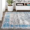 JONATHAN Y Anatolia Medallion Peacock Blue/Gray Indoor Area Rug, 5×8, Vintage, Glam, Easy-Cleaning for Living Room, Bedroom, Kitchen, Pet Friendly, Non-Shedding (RES109A-5)(4′ x 6′ (Rectangular))