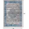 JONATHAN Y Anatolia Medallion Peacock Blue/Gray Indoor Area Rug, 5×8, Vintage, Glam, Easy-Cleaning for Living Room, Bedroom, Kitchen, Pet Friendly, Non-Shedding (RES109A-5)(7’9″ x 10′ (Rectangular))
