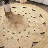 JONATHAN Y Cassia Jute Boho Circle Natural 3′ Round Indoor Area Rug, Natural-Fibers, Geometric, Easy-Cleaning for Living Room, Bedroom, Kitchen, Pet Friendly, Non-Shedding (RNF100A-3R)(4′ (Round))