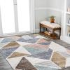 JONATHAN Y Colorblock Carved High-Low Multi Indoor Area Rug 5X8 ft, Aileen Geometric Scandi for Living Room, Bedroom, Kitchen, Easy-Cleaning, High Traffic, Pet-Friendly, Non-Shedding SNT107A-5(3′ x 5′ (Rectangular))