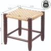 JONATHAN Y Columnar Handcrafted Teak Wood Outdoor Counter Stool, 25.5″ Height, Casual Boho Style, Synthetic Woven Rattan Seat, Weather Resistant Patio Furniture, Light Brown/Dark Brown Wood (CSL3004A)(Light Brown/Dark Brown)