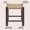 JONATHAN Y Columnar Handcrafted Teak Wood Outdoor Counter Stool, 25.5″ Height, Casual Boho Style, Synthetic Woven Rattan Seat, Weather Resistant Patio Furniture, Light Brown/Dark Brown Wood (CSL3004A)(Light Brown/Dark Brown)
