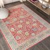JONATHAN Y India Flower and Vine Burgundy Indoor Area Rug, 5×8, Transitional, Traditional, Easy-Cleaning for Living Room, Bedroom, Kitchen, Pet Friendly, Non-Shedding (MDP303A-5)(7’9″ x 10′ (Rectangular))