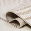 JONATHAN Y Maribo High-Low Abstract Striped Beige/Cream 5×8 Indoor/Outdoor Area Rug for Patio, Backyard, Living Room, Bedroom, Office, Hose-Washable (SCN103D-5)(Beige/Cream)