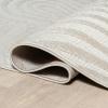 JONATHAN Y Maribo High-Low Abstract Striped Beige/Cream 5×8 Indoor/Outdoor Area Rug for Patio, Backyard, Living Room, Bedroom, Office, Hose-Washable (SCN103D-5)(Cream/Ivory)