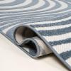 JONATHAN Y Maribo High-Low Abstract Striped Beige/Cream 5×8 Indoor/Outdoor Area Rug for Patio, Backyard, Living Room, Bedroom, Office, Hose-Washable (SCN103D-5)(Dark Blue/Cream)