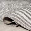 JONATHAN Y Maribo High-Low Abstract Striped Beige/Cream 5×8 Indoor/Outdoor Area Rug for Patio, Backyard, Living Room, Bedroom, Office, Hose-Washable (SCN103D-5)(Gray/Ivory)