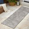 JONATHAN Y Maribo High-Low Abstract Striped Beige/Cream 5×8 Indoor/Outdoor Area Rug for Patio, Backyard, Living Room, Bedroom, Office, Hose-Washable (SCN103D-5)(Gray/Ivory)