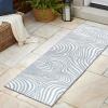 JONATHAN Y Maribo High-Low Abstract Striped Beige/Cream 5×8 Indoor/Outdoor Area Rug for Patio, Backyard, Living Room, Bedroom, Office, Hose-Washable (SCN103D-5)(Light Blue / Ivory)