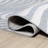 JONATHAN Y Maribo High-Low Abstract Striped Beige/Cream 5×8 Indoor/Outdoor Area Rug for Patio, Backyard, Living Room, Bedroom, Office, Hose-Washable (SCN103D-5)(Light Blue / Ivory)
