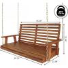 JONATHAN Y Natura 51″ Acacia Wood Outdoor Porch Swing Chair Bench, 705 LBS Capacity Coastal Farmhouse Slat Back with Hanging Chains for Patio, Garden, Yard, Natural Finish (BNH105A)(Natural)