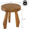 JONATHAN Y Rustic Coastal 15″ Light Wood Solid Acacia Wood Outdoor Stool, Tripod Round Patio Garden Stool, Weather Resistant Accent Side Table for Porch Deck Lawn (STL2000B)(Natural)