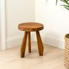 JONATHAN Y Rustic Coastal 15″ Light Wood Solid Acacia Wood Outdoor Stool, Tripod Round Patio Garden Stool, Weather Resistant Accent Side Table for Porch Deck Lawn (STL2000B)(Natural)