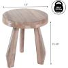 JONATHAN Y Rustic Coastal 15″ Light Wood Solid Acacia Wood Outdoor Stool, Tripod Round Patio Garden Stool, Weather Resistant Accent Side Table for Porch Deck Lawn (STL2000B)(Light)